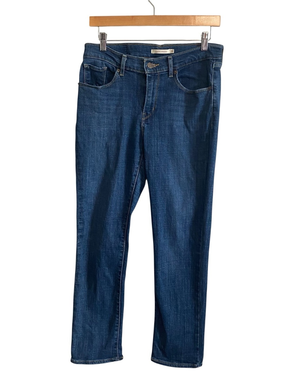 Levi's Medium Dark Wash Mid Rise Classic Straight Jeans Size 28